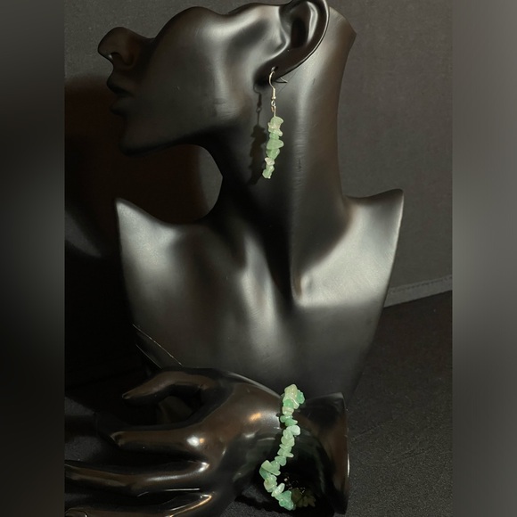 Bracelet And Earrings Set - Natural Healing Stone Aventurine - Picture 12 of 15